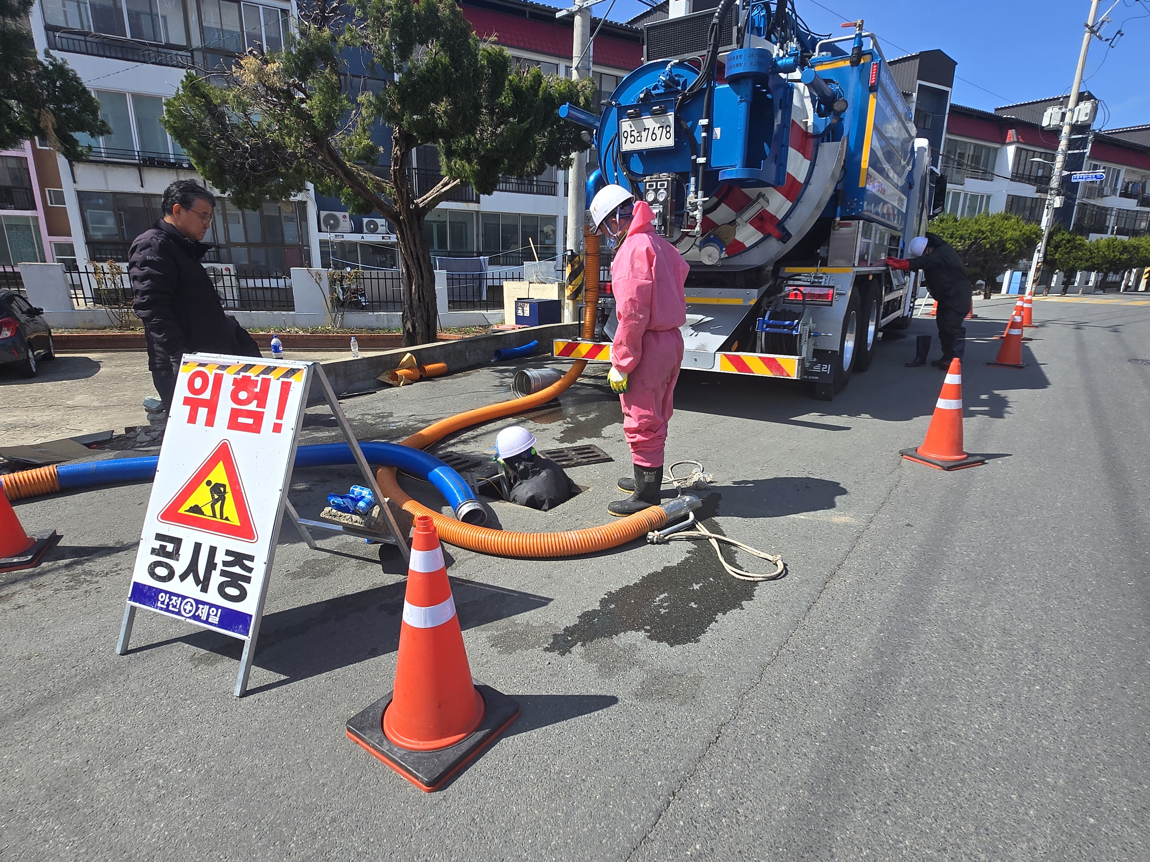 하수관로 준설 현장